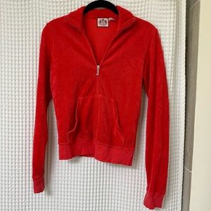 Juicy Couture terry cloth mock neck front zip jacket